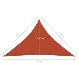 Berkfield Sunshade Sail 160 G/m2 Terracotta 3.5X3.5X4.9 M Hdpe - thumbnail 6