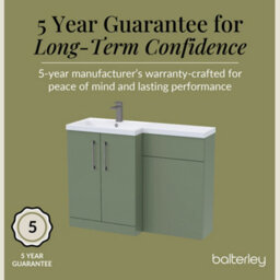 Balterley Left-Hand Bathroom Vanity And Wc Unit Combination With Basin - 1100mm - Satin Green With Brushed Pewter Handles - thumbnail 6