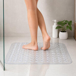 Welari Shower Mat, Pvc, White, Square, 43X43 Cm, Non-Slip Safety, Easy To Clean (Blue (1Pack)) - thumbnail 2
