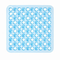 Welari Shower Mat, Pvc, White, Square, 43X43 Cm, Non-Slip Safety, Easy To Clean (Blue (1Pack)) - thumbnail 1