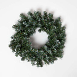 Homescapes Green Snow Dusted Foliage Christmas Garland, 182 Cm