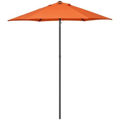 2M Parasol Patio Umbrella Outdoor Sun Shade With 6 Ribs Orange - image 1