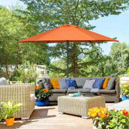 2M Parasol Patio Umbrella Outdoor Sun Shade With 6 Ribs Orange - thumbnail 3
