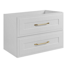 Heze Furniture Classic Bathroom 2 Drawer Wall Cabinet Vanity Unit 80Cm With Worktop - White - thumbnail 2