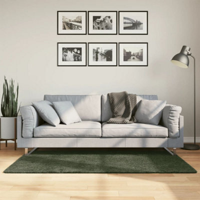 Berkfield Rug Huarte Short Pile Soft And Washable Forest Green 80X150 Cm - image 1