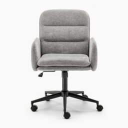 Furniturebox Uk Diora Grey Jumbo Corduroy Swivel Office Chair - thumbnail 4