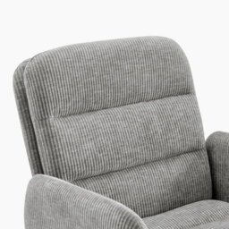 Furniturebox Uk Diora Grey Jumbo Corduroy Swivel Office Chair - thumbnail 7