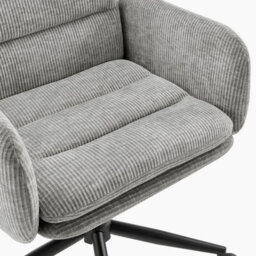 Furniturebox Uk Diora Grey Jumbo Corduroy Swivel Office Chair - thumbnail 6