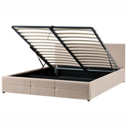 Beliani Ottoman Bed Boucle Massognes 180 X 200 Cm Beige - thumbnail 4