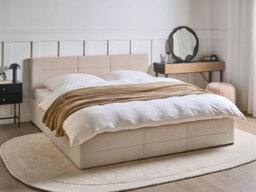 Beliani Ottoman Bed Boucle Massognes 180 X 200 Cm Beige - thumbnail 2