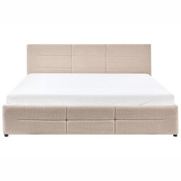 Beliani Ottoman Bed Boucle Massognes 180 X 200 Cm Beige - thumbnail 7