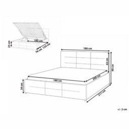 Beliani Ottoman Bed Boucle Massognes 180 X 200 Cm Beige - thumbnail 3