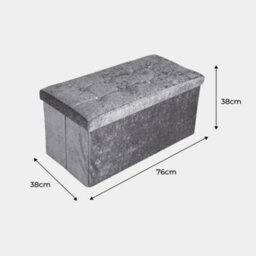 Home Republic Crushed Velvet  Storage Ottoman - Two Seater Silver - thumbnail 2
