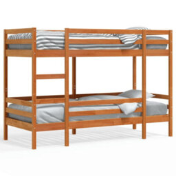 Berkfield Bunk Bed Without Mattress Wax Brown 75X190 Cm Small Single Solid Wood Pine - thumbnail 2