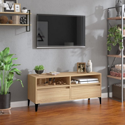 Berkfield Tv Cabinet Sonoma Oak 100X34.5X44.5 Cm Engineered Wood - image 1