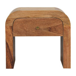 Wyld Haus Tende Curved Mango Wood Bedside Table With Drawer - thumbnail 2