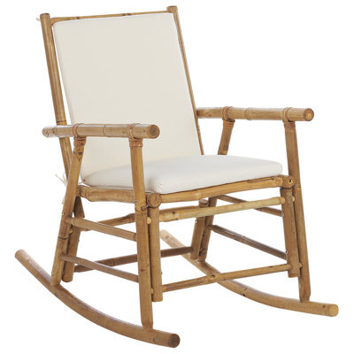 Beliani Garden Rocking Chair Frigole Bamboo Brown - image 1