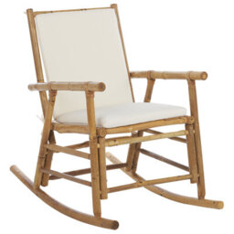 Beliani Garden Rocking Chair Frigole Bamboo Brown