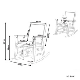 Beliani Garden Rocking Chair Frigole Bamboo Brown - thumbnail 3