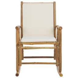 Beliani Garden Rocking Chair Frigole Bamboo Brown - thumbnail 4