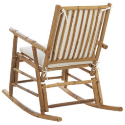 Beliani Garden Rocking Chair Frigole Bamboo Brown - thumbnail 6