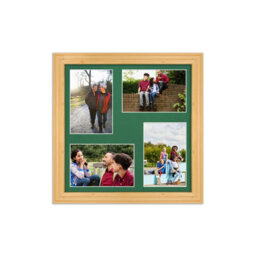 AK Frames 12X12 Light Oak Classic Multi Photo Frame With Emerald Mount - Holds 4 Apertures (4X) 6X4 Photos - thumbnail 1
