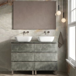 Banyetti Vatilla 1200mm Floorstanding Vanity Unit With Matching Worktop - Cemento Grey - thumbnail 1
