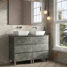 Banyetti Vatilla 1200mm Floorstanding Vanity Unit With Matching Worktop - Cemento Grey - thumbnail 2