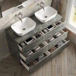 Banyetti Vatilla 1200mm Floorstanding Vanity Unit With Matching Worktop - Cemento Grey - thumbnail 4