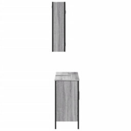 Berkfield 2 Piece Bathroom Furniture Set Grey Sonoma Engineered Wood - thumbnail 7