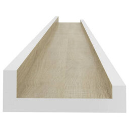 Berkfield Wall Shelves 4 Pcs White And Sonoma Oak 80X9X3 Cm - thumbnail 6