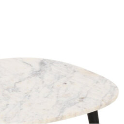 Wyld Haus Alabama White Marble Oval Coffee Table With Black Hairpin Legs - thumbnail 3