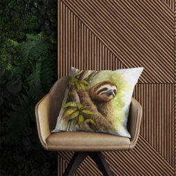Warren Reed Designer Sloth Watercolour Outdoor Cushion 45Cm X 45Cm - thumbnail 2