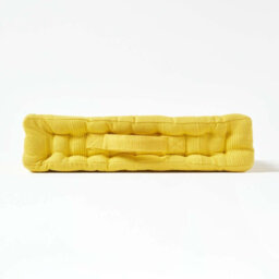 Homescapes Rajput Ribbed Cotton Floor Cushion Yellow - thumbnail 5