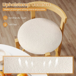 Wood High Barstools 62Cm Counter Height Bar Stools Set Of 2-Beige - thumbnail 5