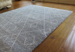 Aspect Furniture Marjan -Diamond/rhombus Pattern Geometric Thick Soft Shaggy Rug,grey/cream, 160X230Cm - thumbnail 3