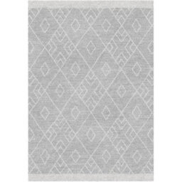 Aspect Furniture Marjan -Diamond/rhombus Pattern Geometric Thick Soft Shaggy Rug,grey/cream, 160X230Cm - thumbnail 2