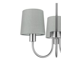 GoodHome Nunbird Satin Fabric & Metal Grey Silver Effect 3 Lamp Led Ceiling Light - thumbnail 4
