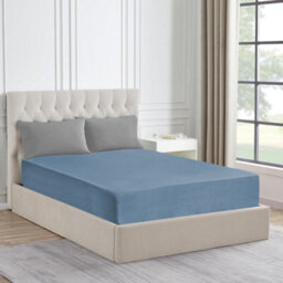 Ameha Jersey Fitted Sheets King Size Extra Deep 30Cm Bed Sheets Anti Allergic Cotton Fitted Washed Blue Bedsheet 150 X 200 Cm - thumbnail 3