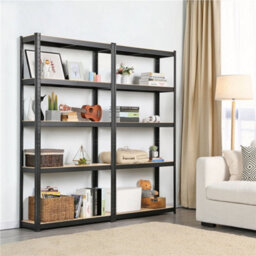 Yaheetech Set Of 2 Metal Storage Shelf For Garage Living Room Black