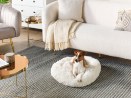 Beliani Pet Bed Kulu Faux Fur Off-White - thumbnail 2