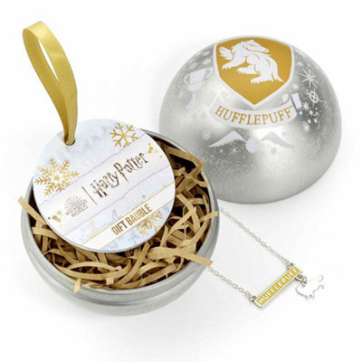 Harry Potter Hufflepuff Christmas Bauble Silver/white/gold (One Size)