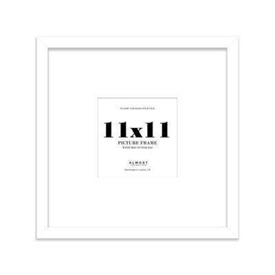 "11X11"" White Picture Frame - 11X11"" Square Frame With 8X8"" Mount For 11X11""/8X8"" Pictures Moderrn Style Thin Edge, 1 Pack" - image 1