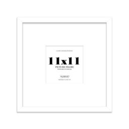 "11X11"" White Picture Frame - 11X11"" Square Frame With 8X8"" Mount For 11X11""/8X8"" Pictures Moderrn Style Thin Edge, 1 Pack" - thumbnail 1