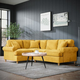Alfie Gold Left Hand Corner Sofa For Living Room - Fully Assembled By Roseland Furniture - thumbnail 2