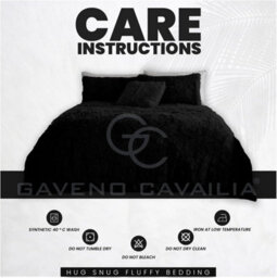 Gc Gaveno Cavailia Hug & Snug Teddy Fleece King Black Duvet Cover With Matching Pillowcase Warm Fluffy Soft & Cosy Bedding Set - thumbnail 6