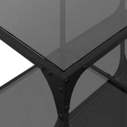 Berkfield Coffee Table With Black Glass Top 78.5X40X40 Cm Steel - thumbnail 7