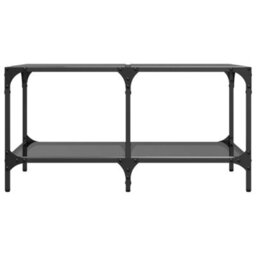 Berkfield Coffee Table With Black Glass Top 78.5X40X40 Cm Steel - thumbnail 4