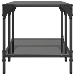 Berkfield Coffee Table With Black Glass Top 78.5X40X40 Cm Steel - thumbnail 5