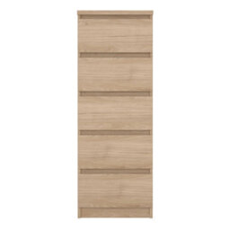 Wyld Haus Budapest Narrow Chest Of Drawers Natural Oak Effect 5 Drawers - thumbnail 3